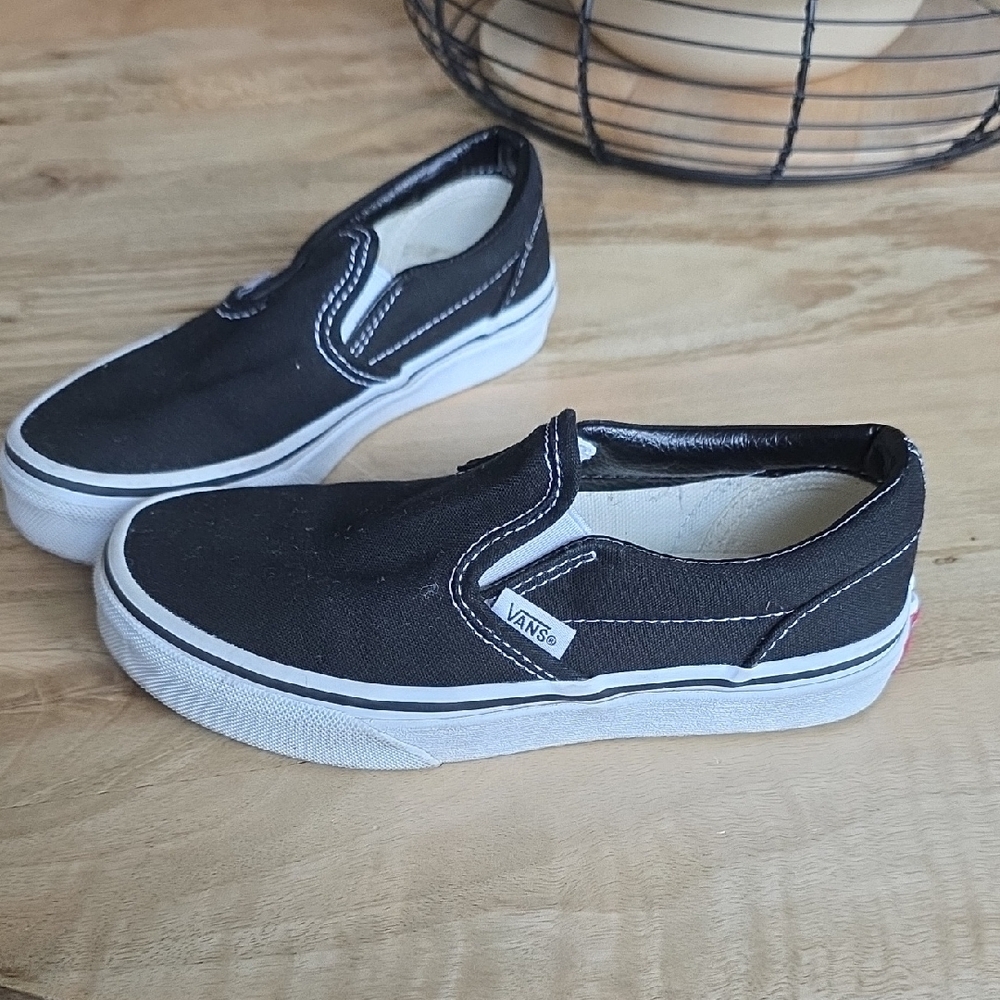 Vans Kids Black Slip-On Sneakers - Picture 3 of 7